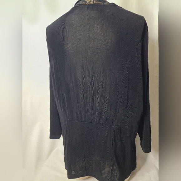 Tanjay black cardigan with gold accents Size Large - Picture 3 of 5